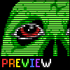 Psychedelic skull icon/pixelart