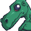 Pteranodon-man portrait icon/pixelart