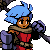 birb n girl with hammer icon/pixelart