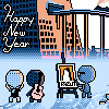 Happy New Year icon/pixelart