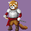 Red Panda Warrior Sprite icon/pixelart