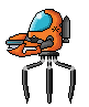 Orange Robot icon/pixelart