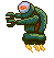 Fish in a robot suit icon/pixelart