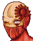 Robot human head icon/pixelart