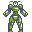 Green robot lady icon/pixelart