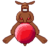 kangaroo bouncing on the ball icon/pixelart
