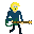 Bass Guitar Player Run icon/pixelart