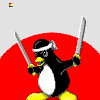 Samurai Penguin icon/pixelart