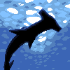 Hammer head shark icon/pixelart