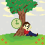 by the tree icon/pixelart