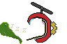 Alien Fish Sleeping
