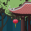 Pagode scene icon/pixelart