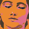 A woman looking down icon/pixelart