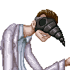 commission: visually impaired villain icon/pixelart