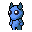 Blue Devil/walking icon/pixelart