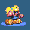 Beat em up roller girl character icon/pixelart