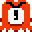 Orange Alien Squid icon/pixelart