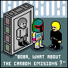 "Boba, what about the Carbon Emisions?" icon/pixelart