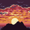 Sunset icon/pixelart