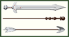 Sword, Wand, Arrow icon/pixelart