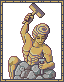 Rocks and Golden Statue icon/pixelart