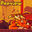Sleeping Dragon In A Lava Lair icon/pixelart