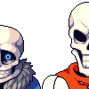 Sans vs Papyrus icon/pixelart