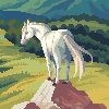 White horse icon/pixelart