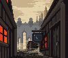 Medieval town icon/pixelart