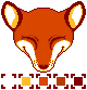 Iloinen kettu. icon/pixelart