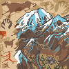 Prehistoric game map icon/pixelart