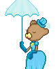 walking victorian bear icon/pixelart