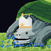 dog ahead icon/pixelart