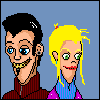 man and chick icon/pixelart