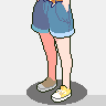 This is why the girl is grey hair icon/pixelart