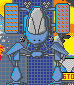 Mech in city