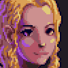 Young woman icon/pixelart