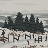 Winter landscape icon/pixelart
