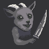 Goat with knife icon/pixelart