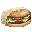 Ranch Burger with cheese and onion icon/pixelart