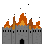 Castello in fiamme icon/pixelart