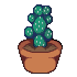 Opuntia Cactus icon/pixelart