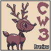 Melting Chocolate Reindeer icon/pixelart