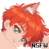 curled (and nude) catgirl icon/pixelart