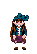 Cute girl with braces icon/pixelart