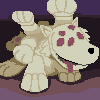 The dog getting out of bed icon/pixelart