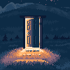 Door on the hill icon/pixelart