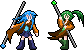 Eria and Wynn, water and wind charmers. icon/pixelart