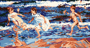 Corriendo por la playa/pixelart