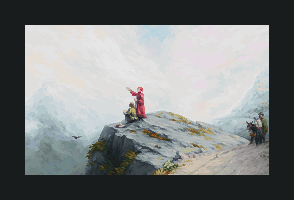 Dante Shows an Artist Some Unusual Clouds/pixelart